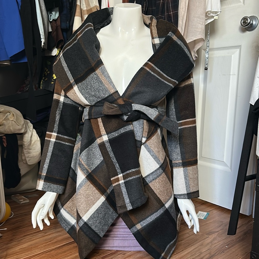 Chicwish brown check coat s